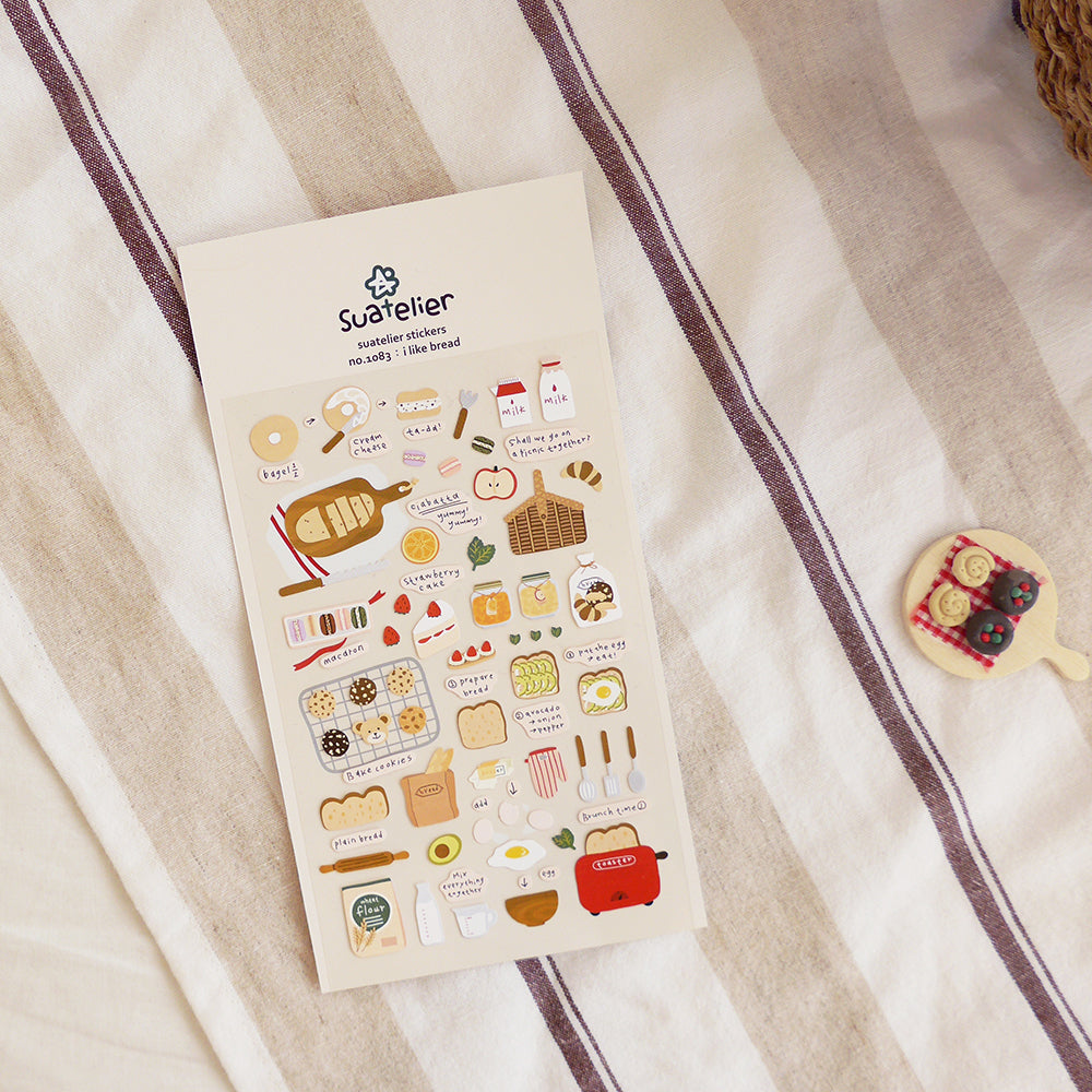 Suatelier Daily Deco Stickers -  I Like Bread Sticker — front view