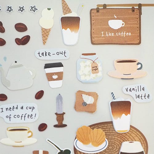 Suatelier Daily Deco Stickers -  I like Coffee sticker — side view