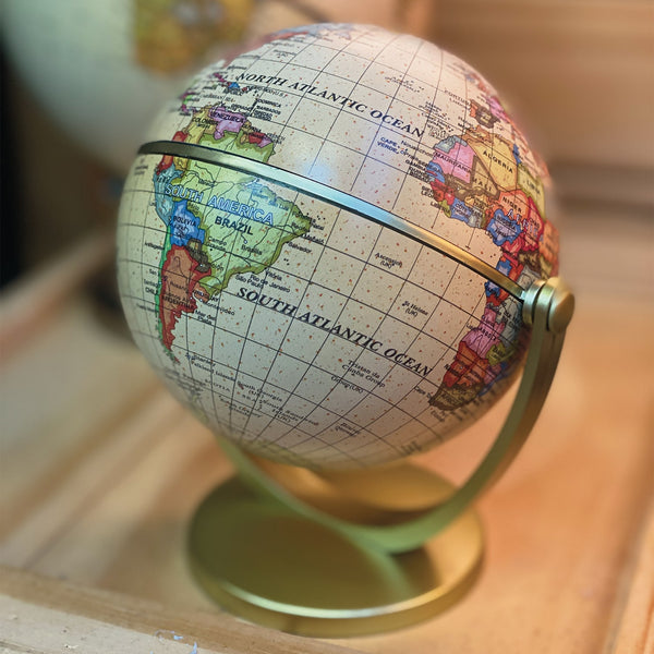 Luxo Antique Vintage Globe, Mini Desktop - 10cm — front view