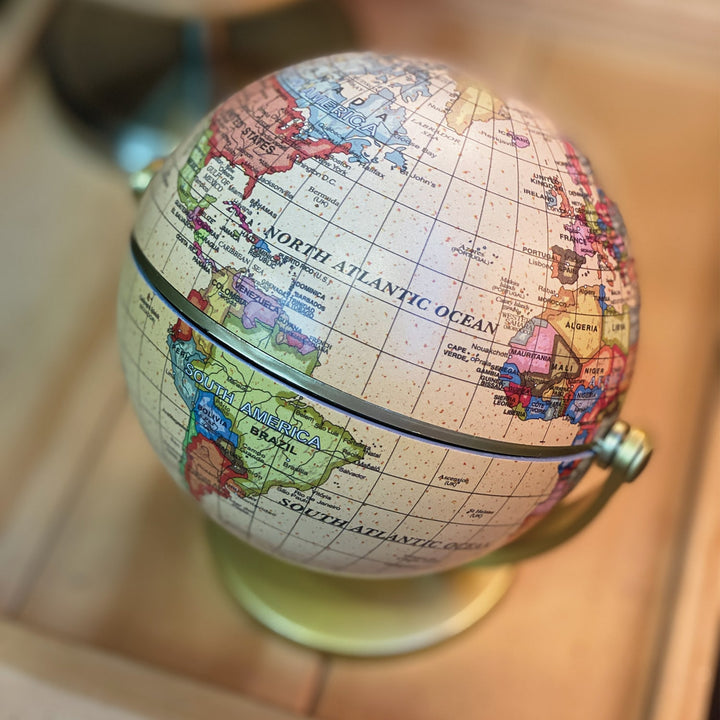 Luxo Antique Vintage Globe, Mini Desktop - 10cm — side view