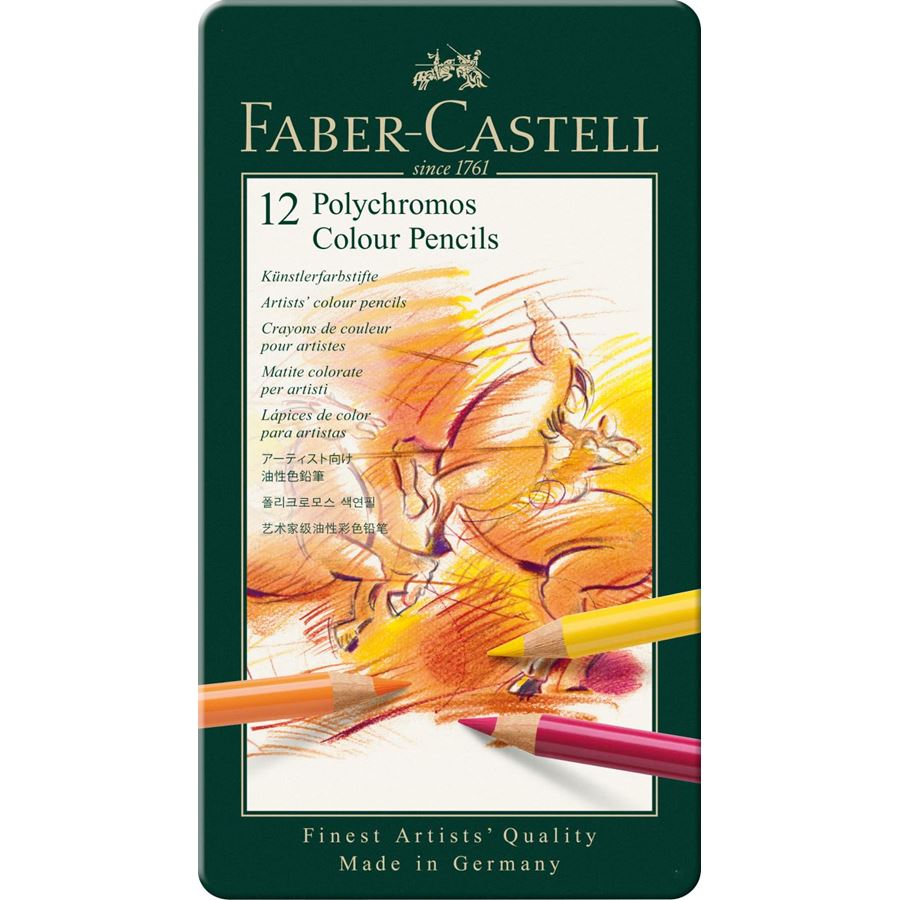 Faber-Castell Polychromos Artist Colour Pencil Set of 12 — capped