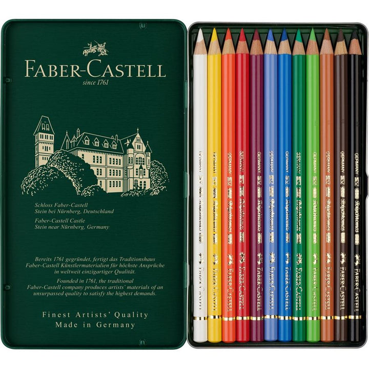 Faber-Castell Polychromos Artist Colour Pencil Set of 12 — lead extended