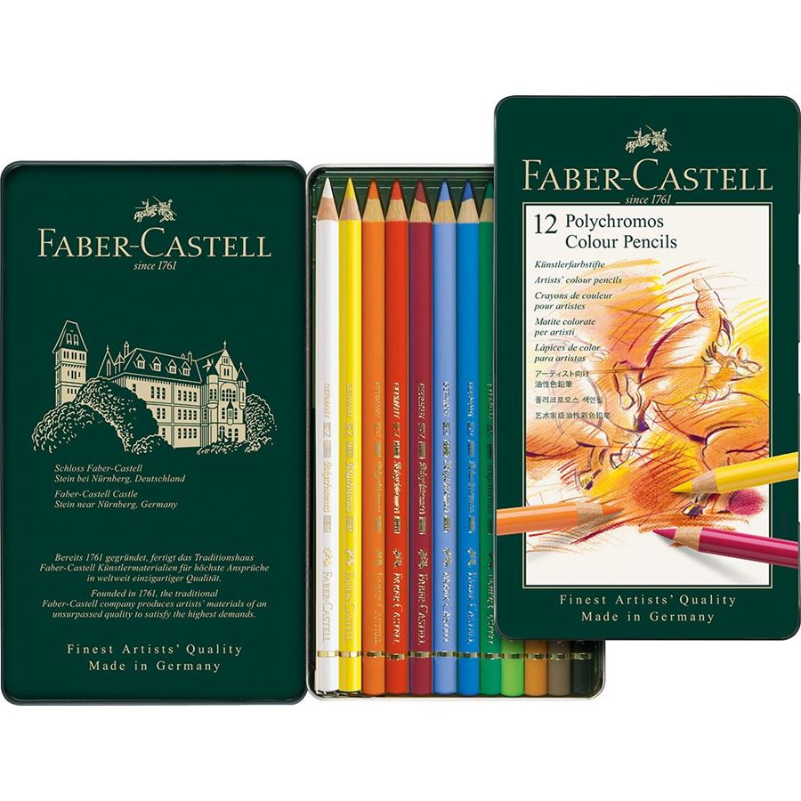 Faber-Castell Polychromos Artist Colour Pencil Set of 12 — tip detail