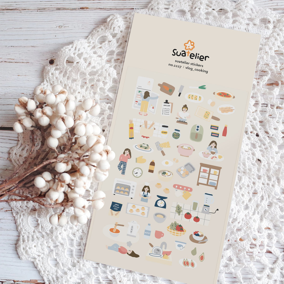 Suatelier Daily Deco Stickers - Vlog Cooking Sticker — front view