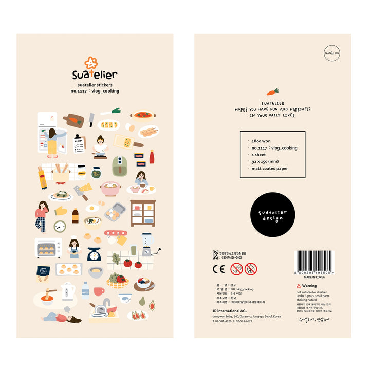 Suatelier Daily Deco Stickers - Vlog Cooking Sticker — side view