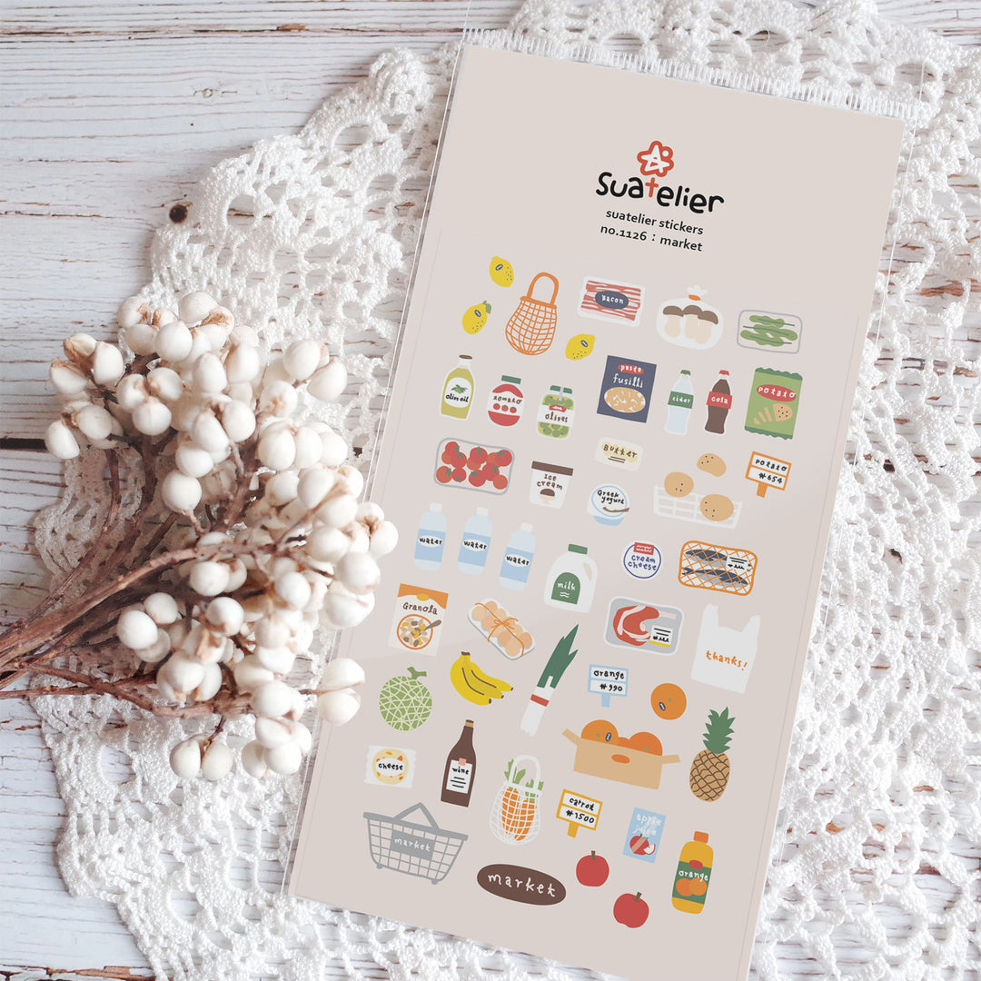 Suatelier Daily Deco Stickers -  Market Sticker — front view