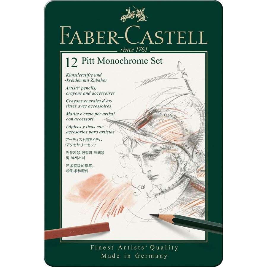 Faber-Castell PITT Monochrome Set of 12 — capped