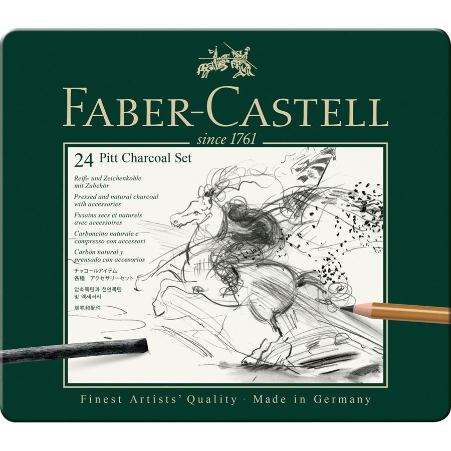 Faber-Castell PITT Charcoal Set of 24 — capped