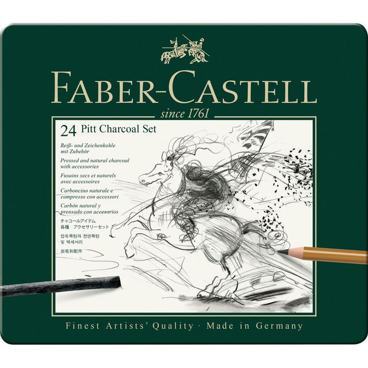 Faber-Castell PITT Charcoal Set of 24 — capped