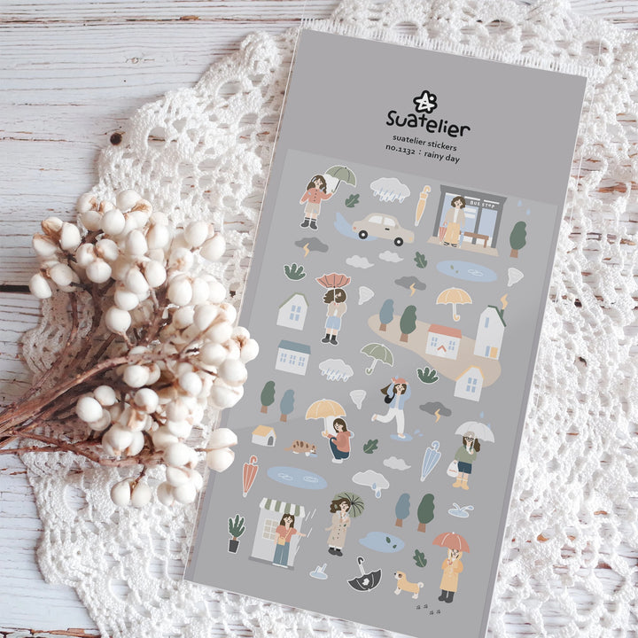 Suatelier Daily Deco Stickers -  Rainy Day Sticker — front view