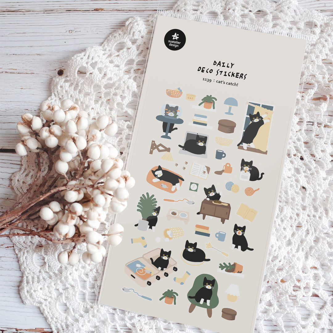 Suatelier Daily Deco Sticker - Cat's Catch Sticker — front view
