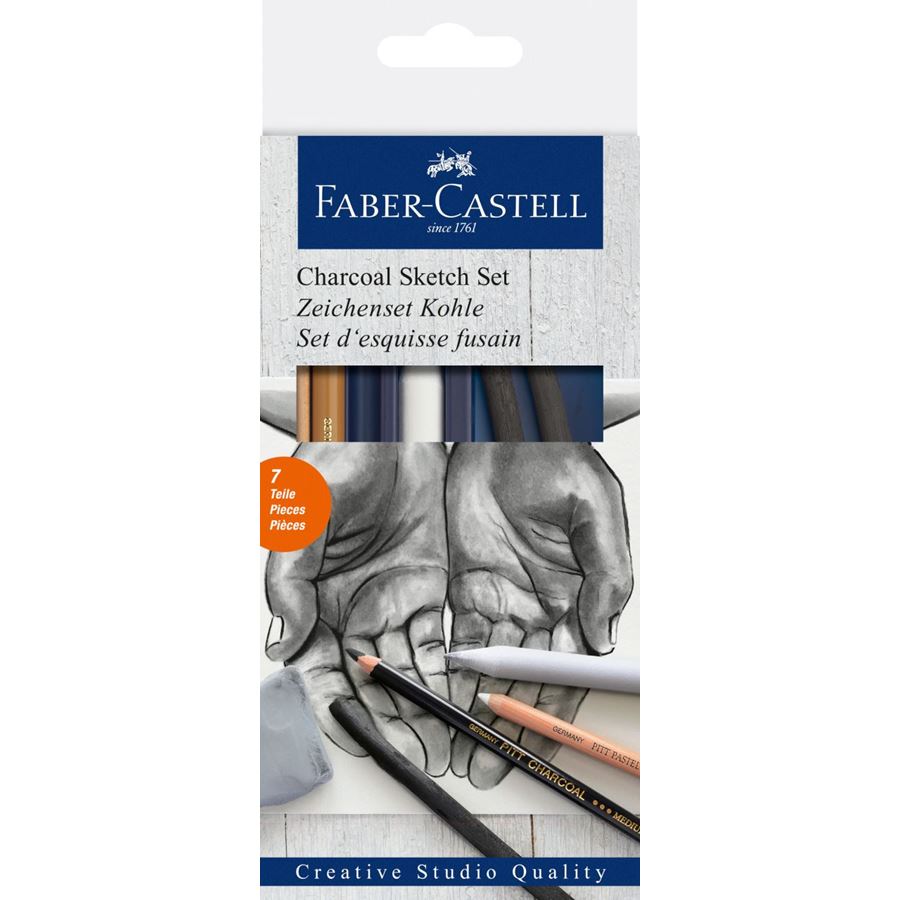 Faber-Castell Goldfaber Charcoal Sketch Set — capped