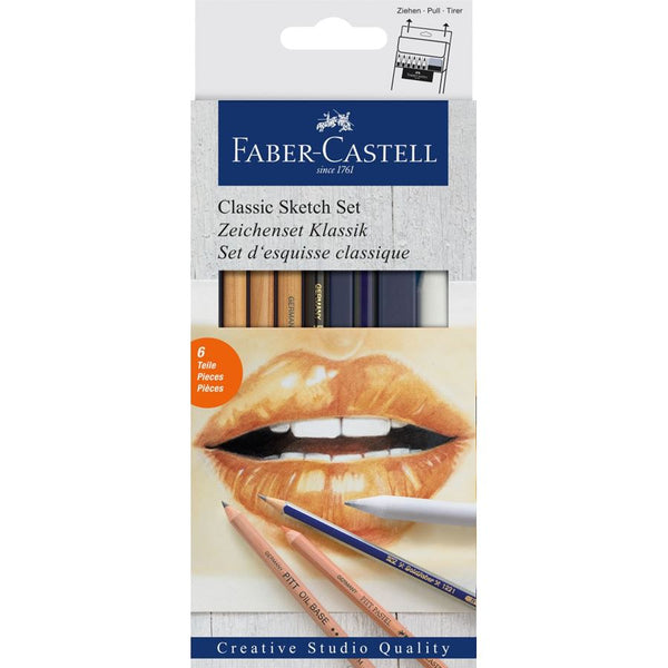 Faber-Castell Goldfaber Classic Sketch Set Monchrome — capped