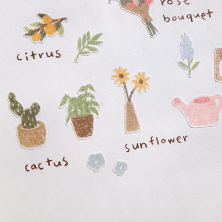 Suatelier Daily Deco Sticker -  Flower Cafe Sticker — detail view