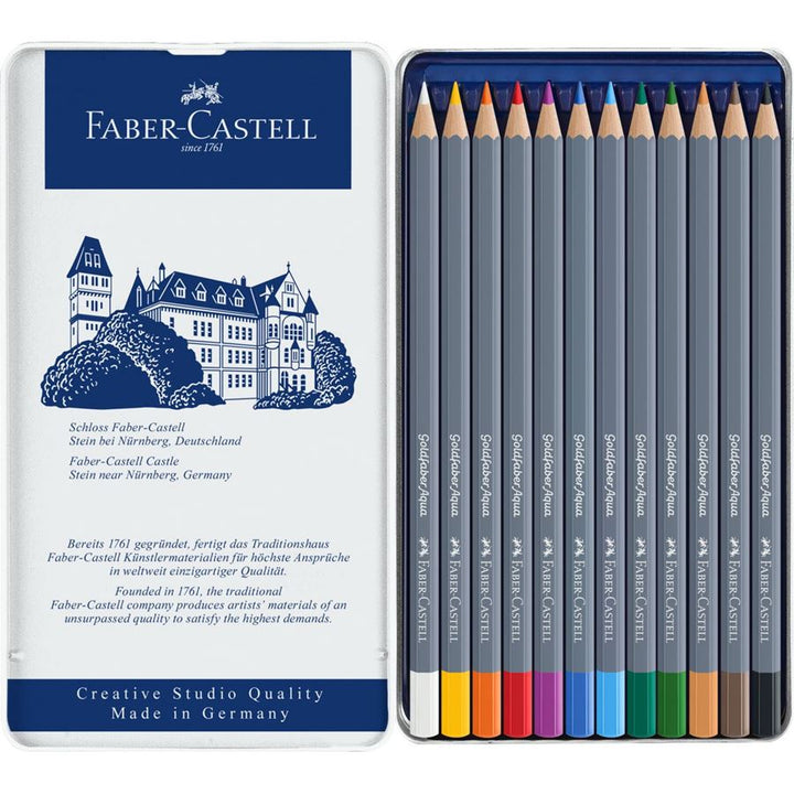 Faber-Castell Goldfaber Aqua Watercolour Pencil Tin of 12 — tip detail