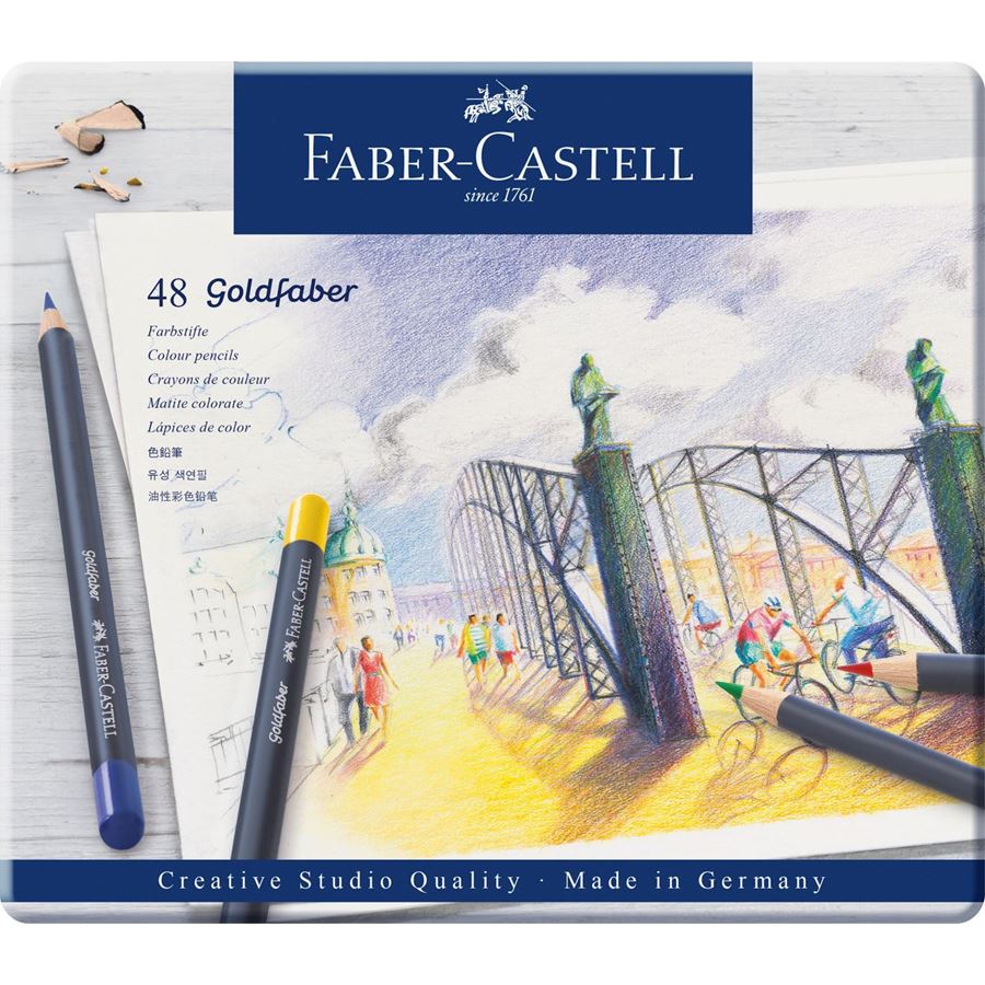 Faber-Castell Goldfaber Colour Pencil Tin of 48 — capped