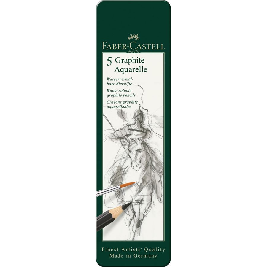 Faber-Castell Graphite Aquarelle Pencil Set of 5 — capped