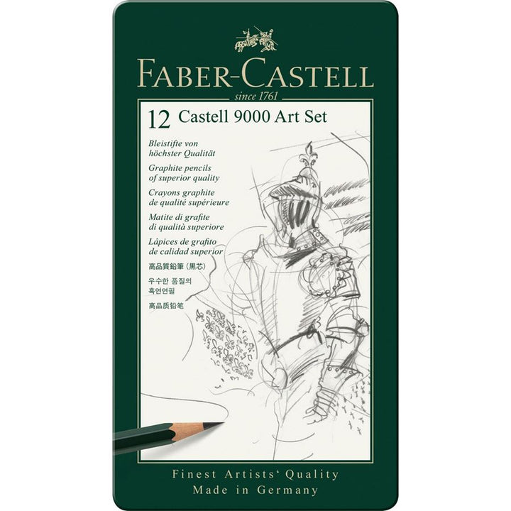 Faber-Castell Castell 9000 Graphite Pencil Art Set of 12 — capped