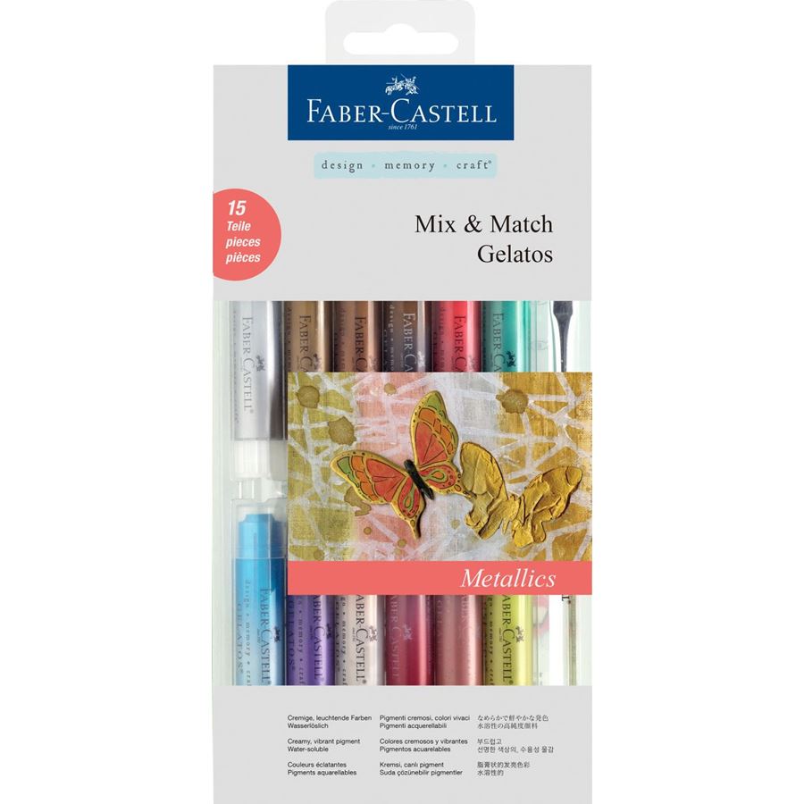 Faber-Castell Gelatos Watersoluble Crayons Metallic Tones — front view