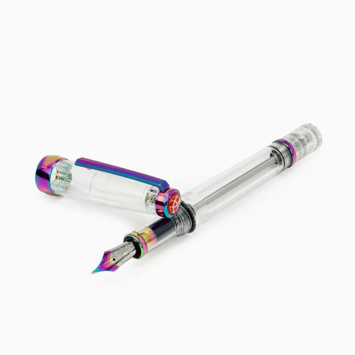 TWSBI VAC 700R Fountain Pen IRIS — flat lay
