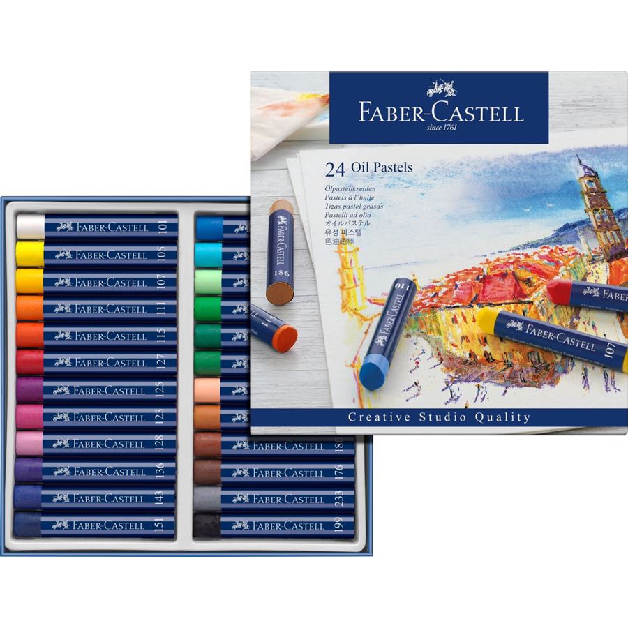 Faber-Castell Creative Studio Oil Pastels Set of 24 — side view