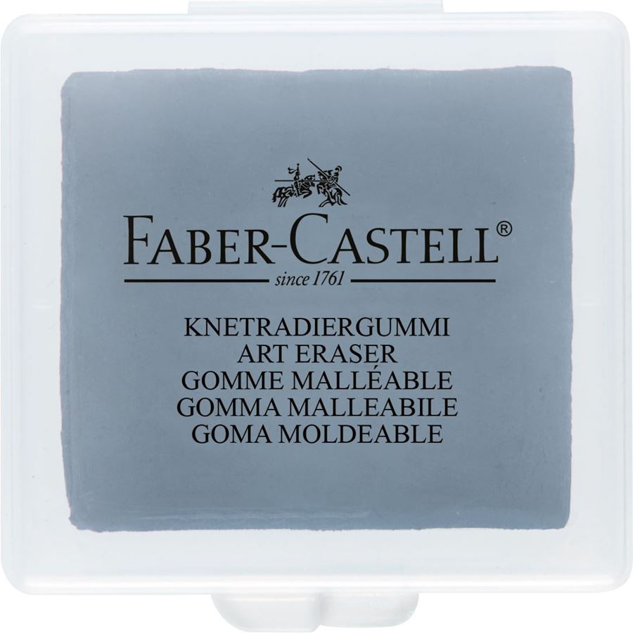 Faber-Castell Kneadable Eraser In Plastic Box (Grey) — front view