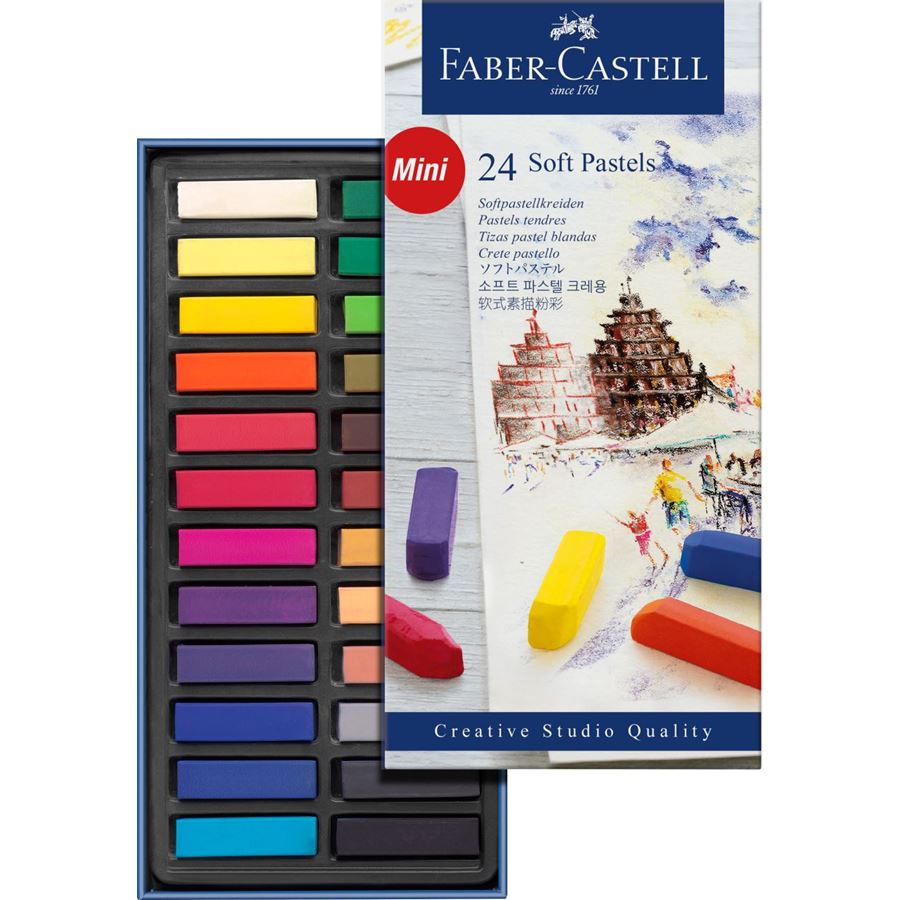 Faber-Castell Creative Studio Soft Pastels Mini Set of 24 — side view