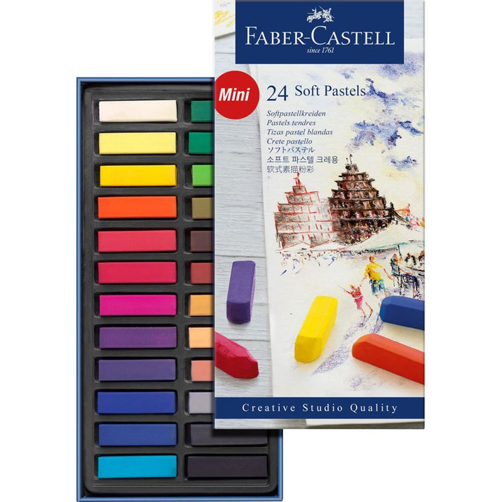 Faber-Castell Creative Studio Soft Pastels Mini Set of 24 — side view