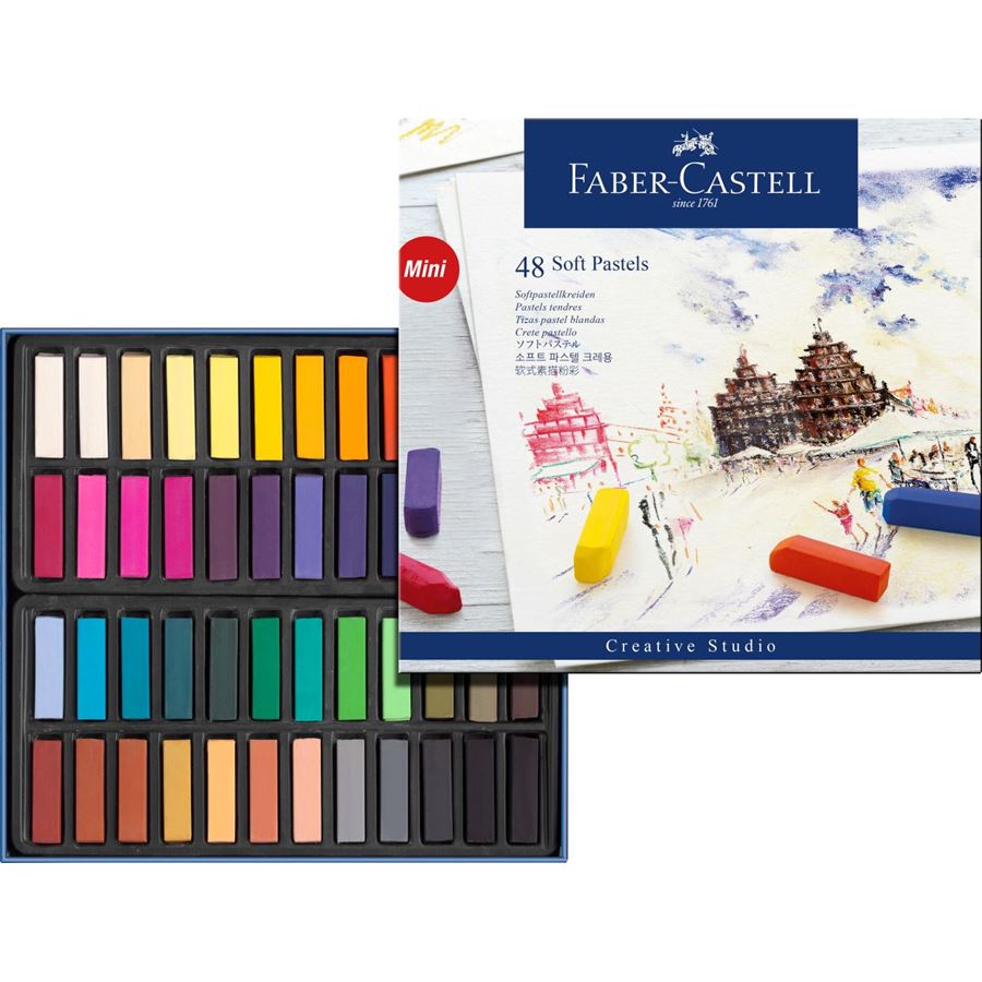 Faber-Castell Creative Studio Soft Pastels Mini Set of 48 — side view