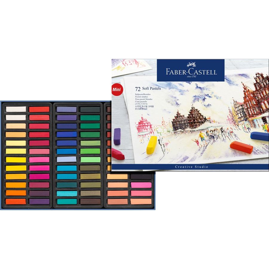 Faber-Castell Creative Studio Soft Pastels Mini Set of 72 — side view