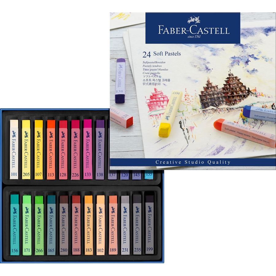 Faber-Castell Creative Studio Soft Pastels Set of 24 — side view