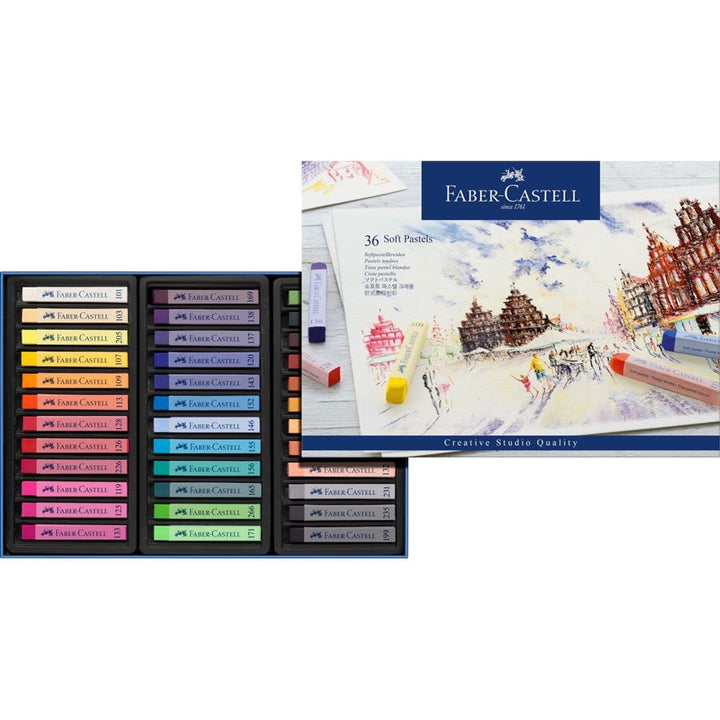 Faber-Castell Creative Studio Soft Pastels Set of 36 — side view