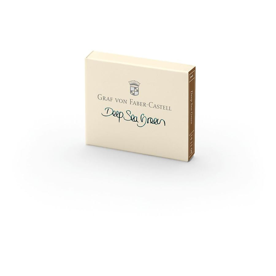 Graf Von Faber-Castell 6 Ink Cartridge (Document proofed), Faber-Castell, Ink Cartridge, graf-von-faber-castell-6-ink-cartridge-document-proofed, Black, Blue, Brown, Green, Grey, Orange, Pink, Purple, Red, standard international short ink cartridges, Cityluxe