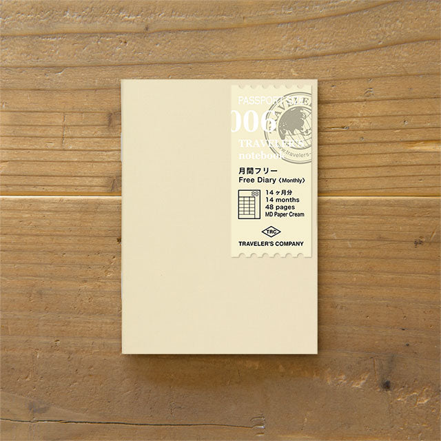 TRAVELER'S notebook Refill 006 (Passport Size) - Monthly Diary — front cover