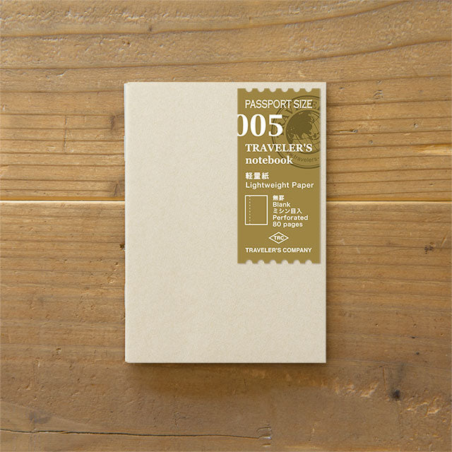TRAVELER'S notebook Refill 005 (Passport Size) - Lightweight Paper — front cover