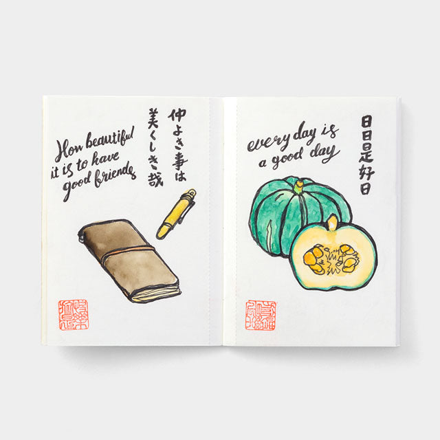TRAVELER'S notebook Refill 015 (Passport Size) - Watercolor Paper — open spread