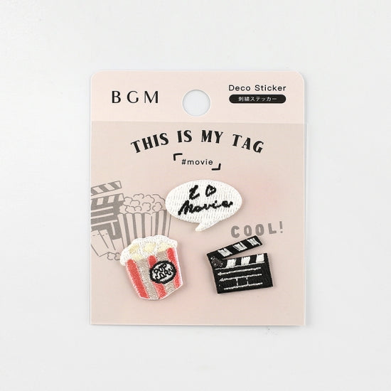 BGM Embroidery Sticker Movie — front view