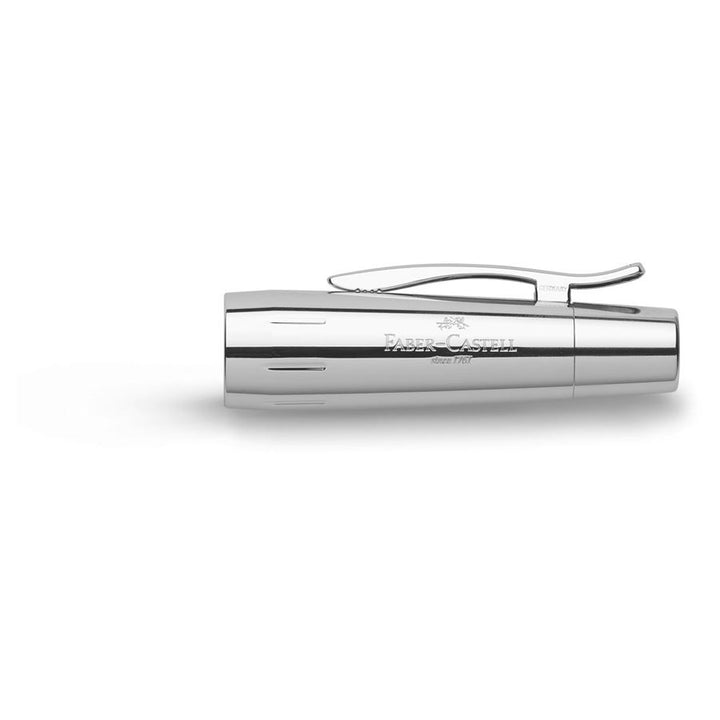 Faber-Castell E-Motion Rollerball Pen Pearwood Brown Chrome Metal — with packaging