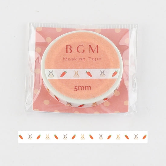 BGM Rabbit And Carrot Washi Tape — roll front