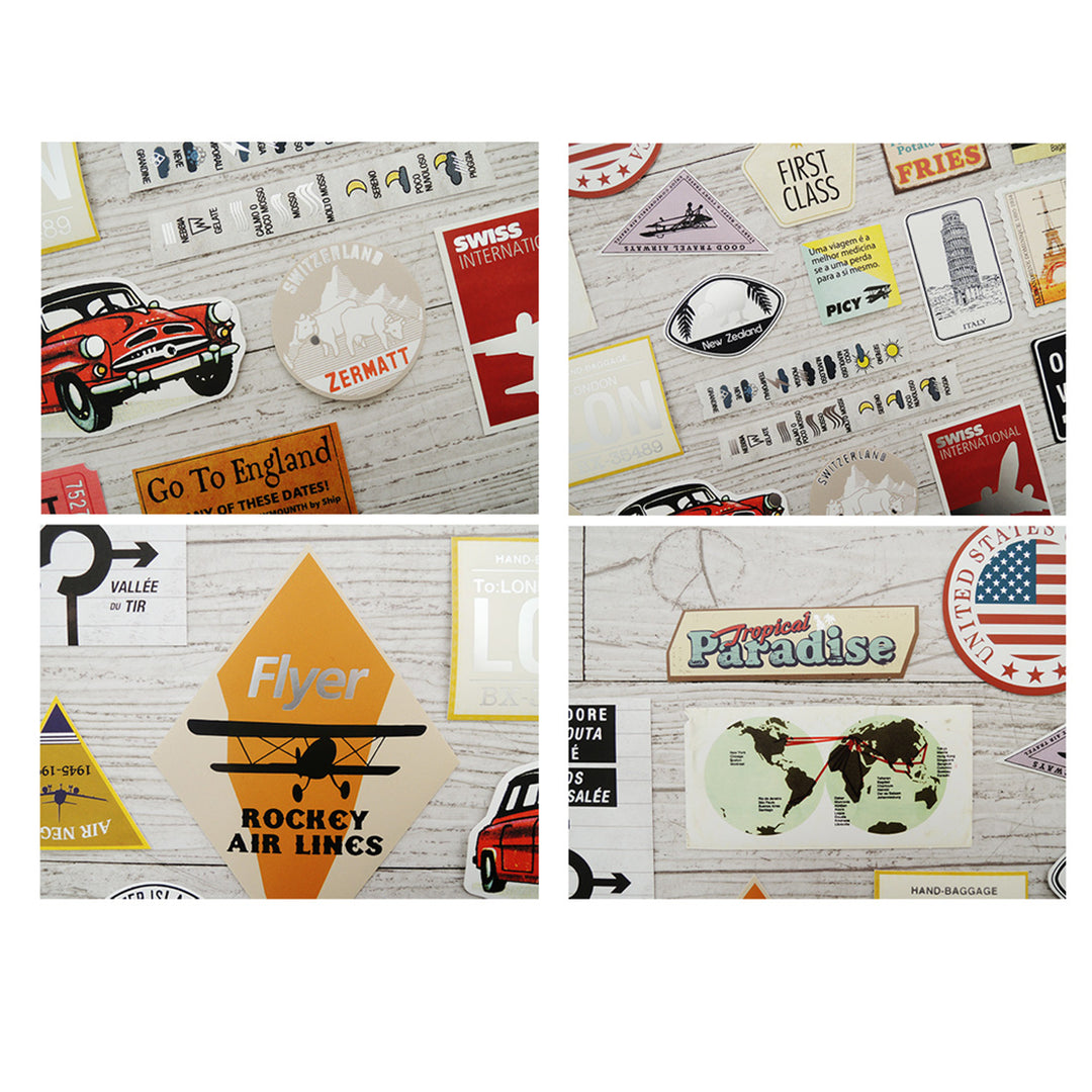 Suatelier Travel Luggage Sticker Pack - Vintage Labels — close-up