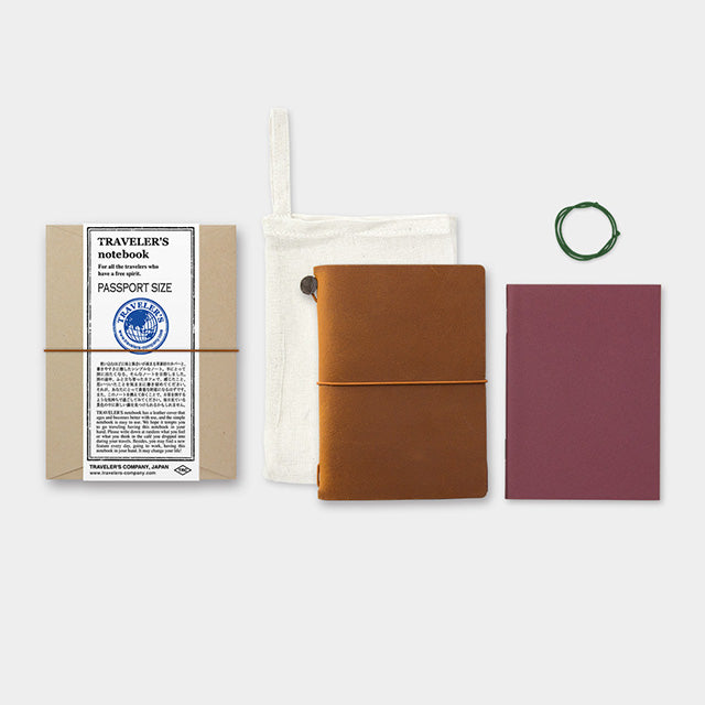 TRAVELER'S notebook Starter Kit (Passport Size) - Camel — side view