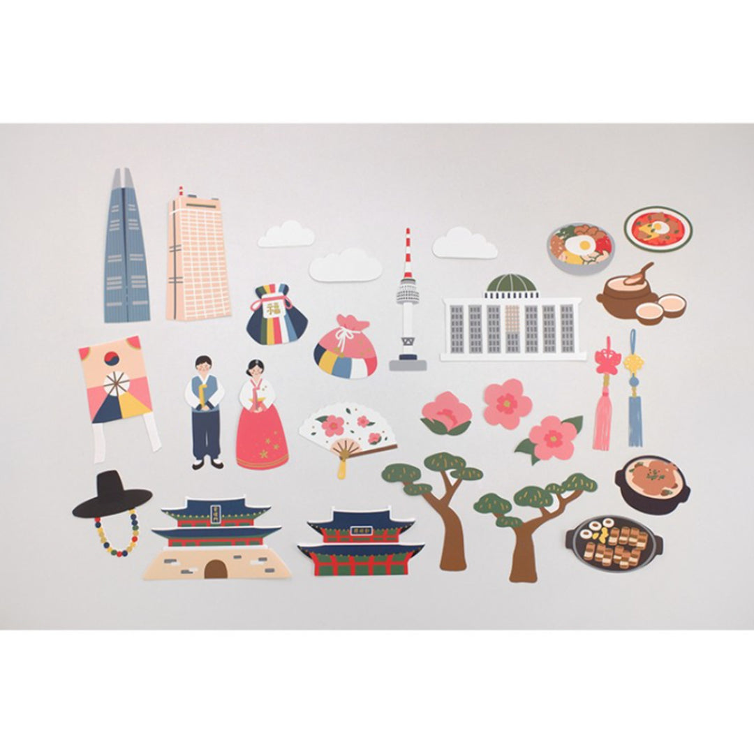 Suatelier Travel Luggage Sticker Pack - Welcome To Korea — front view