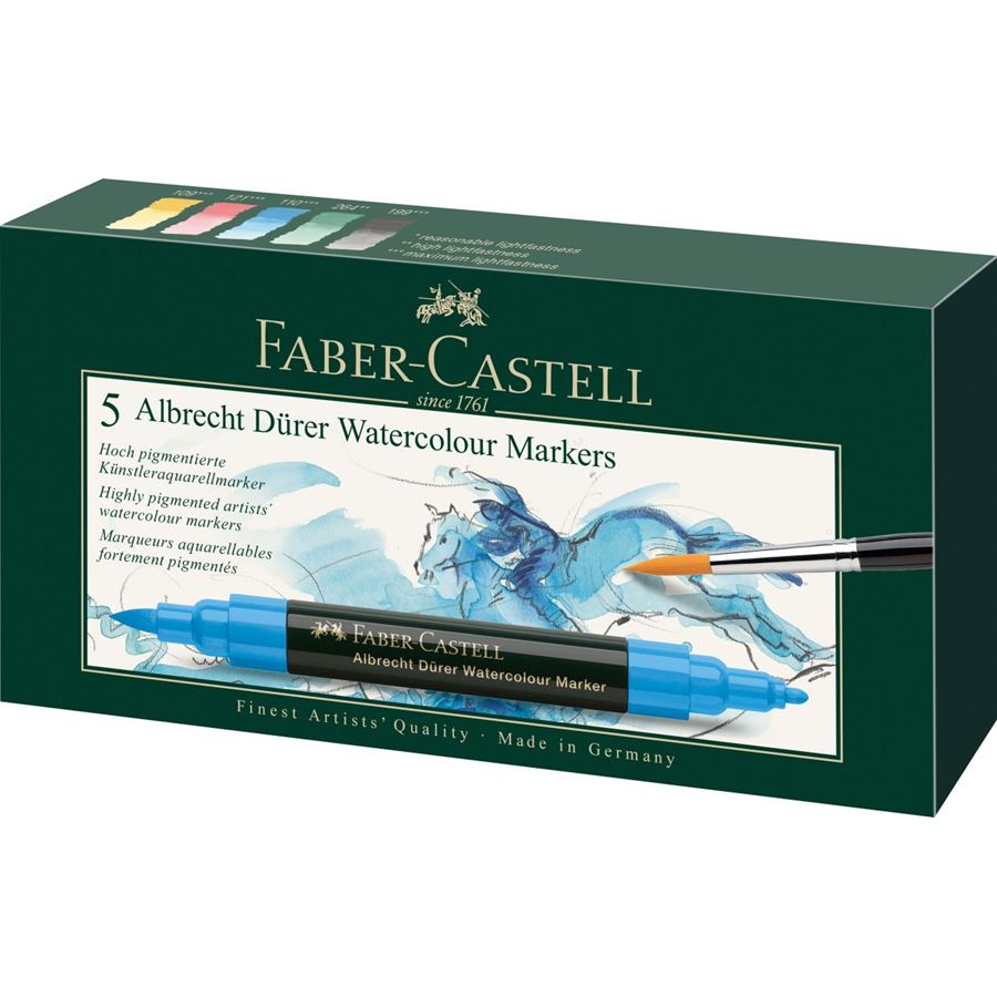 Faber-Castell Albrecht Dürer Watercolour Marker Gift Set of 5 — front view