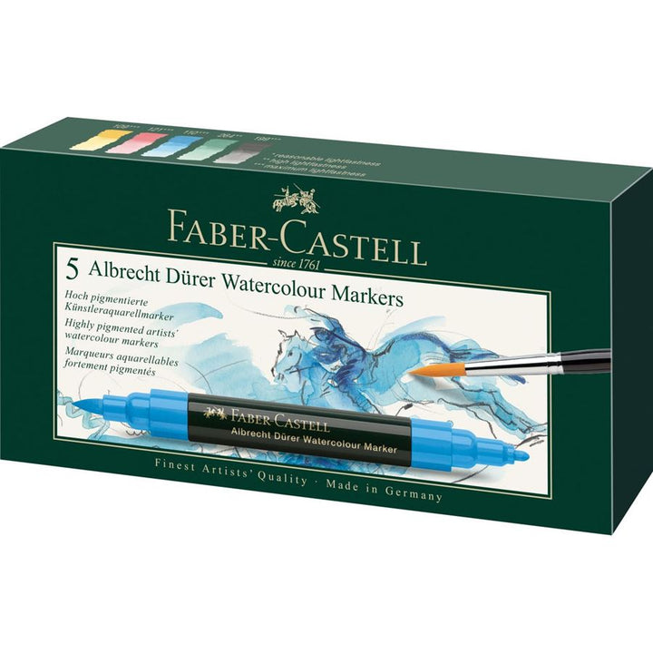 Faber-Castell Albrecht Dürer Watercolour Marker Gift Set of 5 — front view