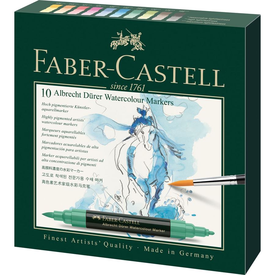 Faber-Castell Albrecht Dürer Watercolour Marker Gift Set of 10 — front view