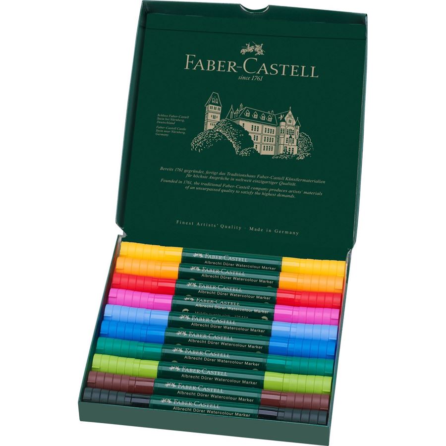 Faber-Castell Albrecht Dürer Watercolour Marker Gift Set of 10 — side view