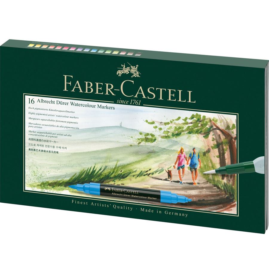 Faber-Castell Albrecht Dürer Watercolour Marker Gift Set of 16 — front view