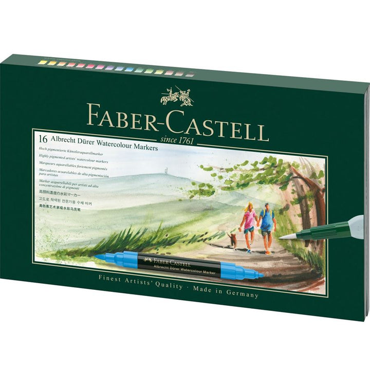 Faber-Castell Albrecht Dürer Watercolour Marker Gift Set of 16 — front view