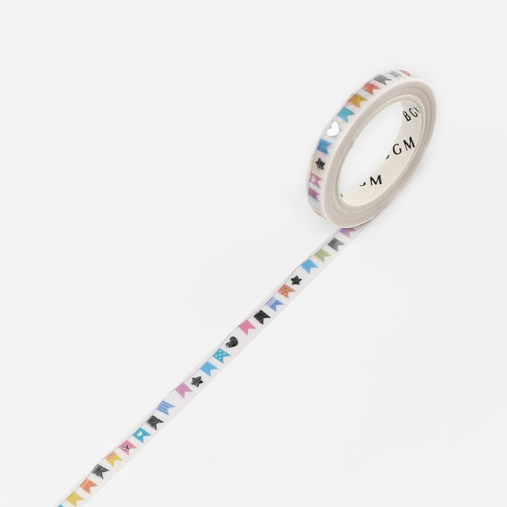 BGM Silver Garland Washi Tape — pattern detail