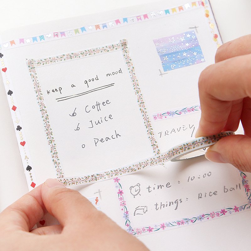 BGM Silver Garland Washi Tape — with packaging